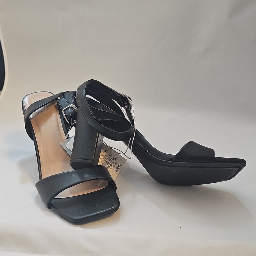 a new day Black Strappy Heels